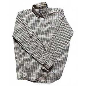 Cinch Men’s Large Plaid Button Down Shirt Yellow Gray 100% Cotton Western